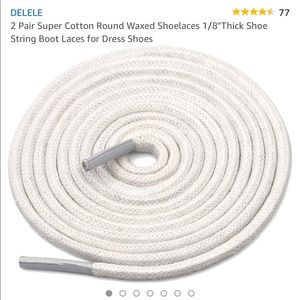 NWT DELELE Two pair 1/8 in thick white shoelaces